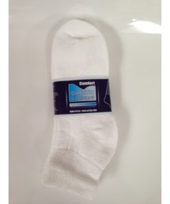 Ankle Diabetic Socks (White, 9-11)